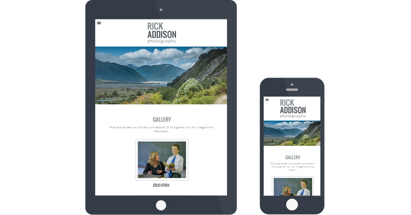 Photographer website mobile