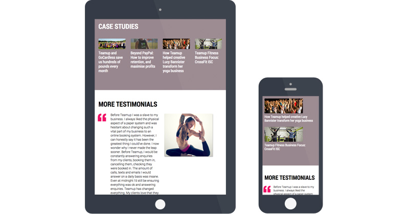 Gym fitness website mobile design